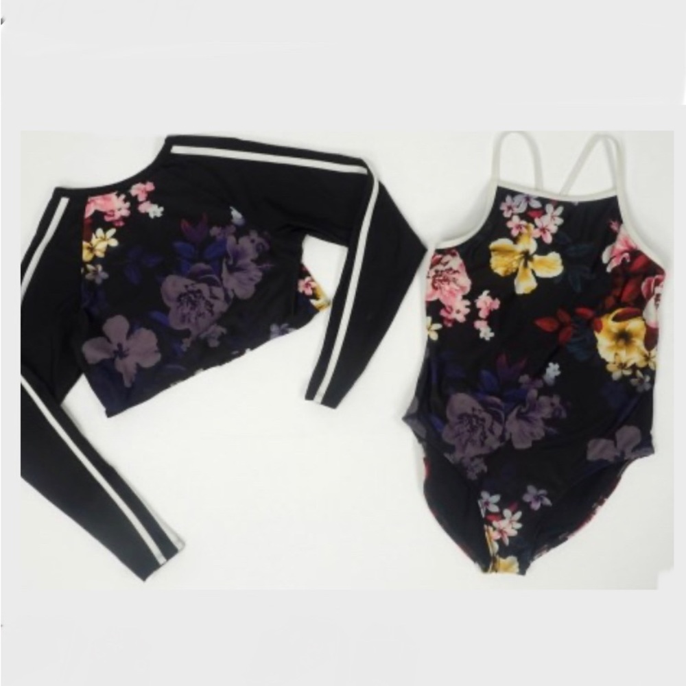 NWT Girls One Piece Swimsuit w/ Matching Jacket- Sz 4/5